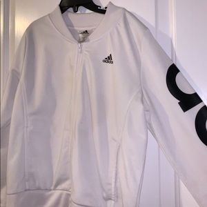White Hood-less Adidas Jacket